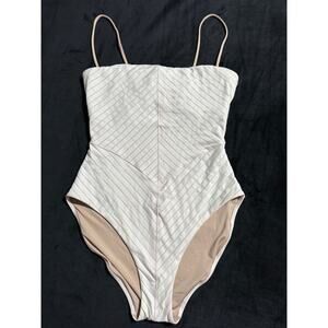 skin white one-piece bathing suit medium m